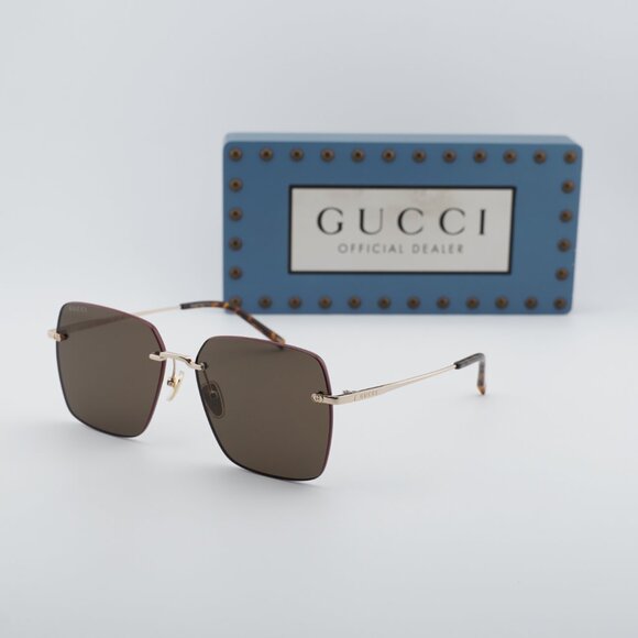 Gucci GG1955SA 002 Square Sunglasses - Gold/Brown main image 8